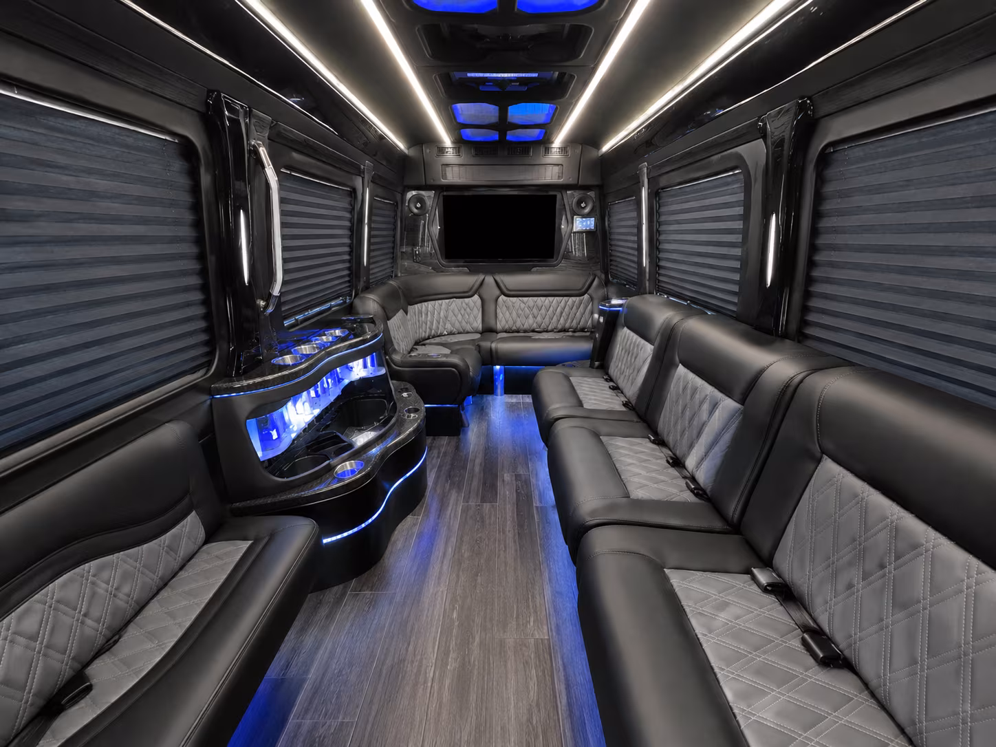 bellingham 40 passenger party bus interior