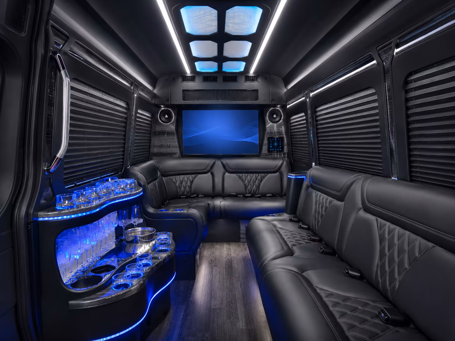 bellingham 50 passenger party bus interior